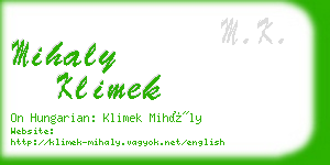 mihaly klimek business card